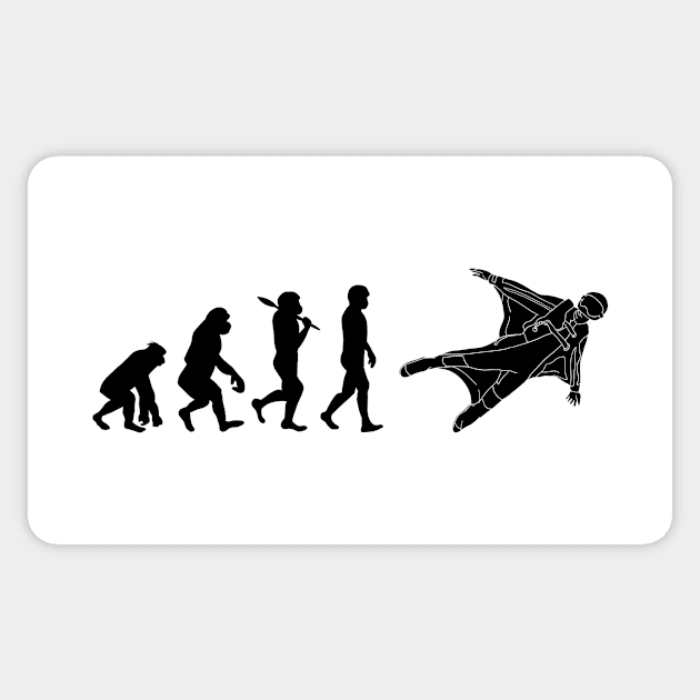evolution of wing suit Sticker by HBfunshirts